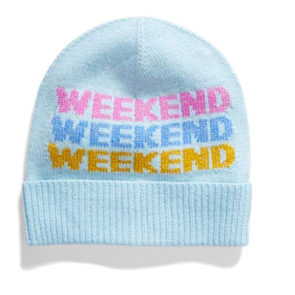 kate spade ♠️ ‘WEEKEND’ Wool Blend Beanie Hat in Light Blue. main image 7